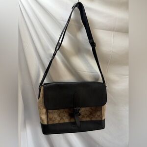 Coach Two-Tone Black and Brown unisex Messenger Bag/laptop bag